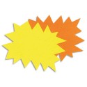 AGIPA Paquet de 50 étiquettes pour point de vente en carton fluo jaune/orange forme éclaté 12x16cm