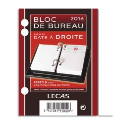 LECAS Bloc éphéméride Date à droite, 1 jour par page + note à Gauche Format 8,5 x 11,5 cm