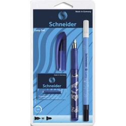 Stylo plume SCHNEIDER Set stylo plume Easy bleu et 5 cartouches standards, Encre bleue