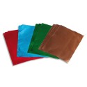 OCOLOR Lot de 12 feuilles métal à repousser couleur rouge, vert, bleu et cuivre x 3, verso argent