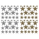 MAILDOR Sachet de 4 planches 10,5x16cm, 152 gommettes Initial étoile couleurs or/argent assorties