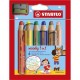 Crayon de couleur Stabilo Woody aquarellable multi usages extra large coloris assortis étui de 6
