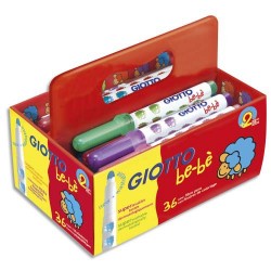 Feutre de coloriage Giotto Maxi Bébé pointe extra-large schoolpack de 36 feutres dessin couleurs assorties
