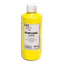 Gouache acrylique Art Plus brillante couleur jaune primaire flacon 500 ml