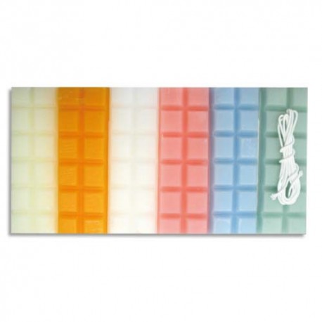 DTM Lot de 6 plaques de cire à modeler 240g, couleur pastel ivoire, orange, blanc, rose, bleu, vert