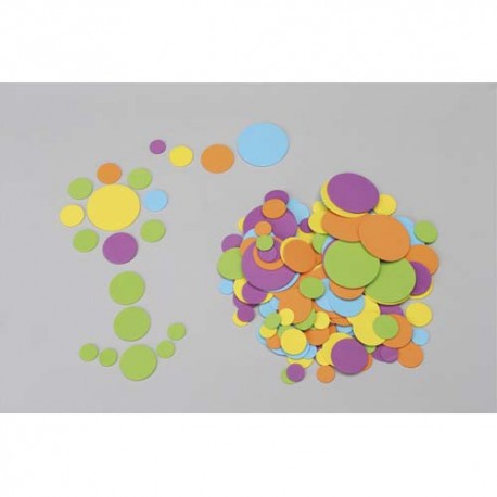 Sachet de 200 ronds caoutchouc diam 1,5/ 2,5 / 3,5/ 5,5 cm, couleurs vert, jaune, bleu, violet, orange
