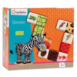AVENUE MANDARINE Boîte jeu de dominos thème animaux et texture, 28 dominos de 11x 5,5 cm