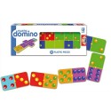 Jeu de dominos classique en plastique coloré 28 dominos à 6 points dimensions 11 x 3,5cm
