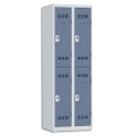 VINCO Vestiaire 2 Cases + 2 Colonnes - Dimensions : L60 x H180 x P50 cm gris perle bleu