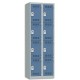 VINCO Vestiaire 4 Cases + 2 Colonnes - Dimensions : L60 x H180 x P50 cm gris perle bleu