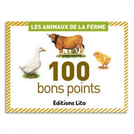 LITO DIFFUSION Boîte de 100 bons points animaux de la ferme