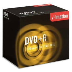IMATION Pack de 10 DVD-RW 4X boitier cristal +redv