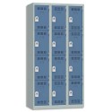VINCO Vestiaire 4 Cases + 3 Colonnes - Dimensions : L90 x H180 x P50 cm gris perle bleu