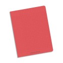 Cahier 17x22 32 pages Seyès interligne 2,5mm piqure papier 90g Couverture polypropylène rouge