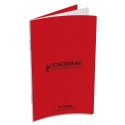 Carnet 9x14 96 pages petits carreaux agrafé, couverture polypropylène rouge Oxford
