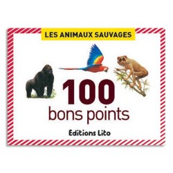 LITO DIFFUSION Boîte de 100 bons points animaux sauvages