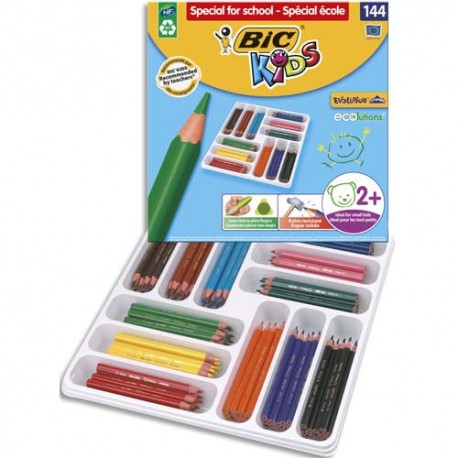 Crayon de couleur Bic Evolution triangulaire couleurs assorties classpack de 144