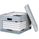 Archivage BANKERS BOX - Caisse standard L33,3xh28,5xp39cm, montage automatique, carton recyclé gris/blanc