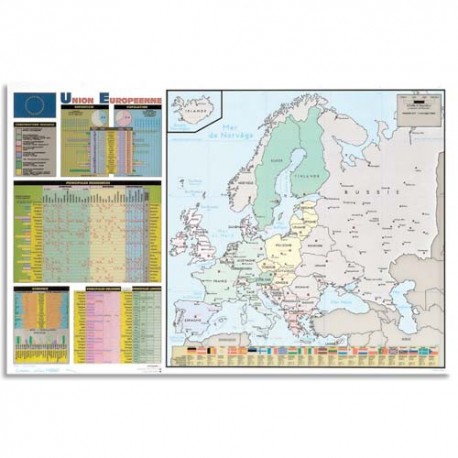 LFC Carte murale europe 120 x 80 administrative - En polypro 5*10è effaçable à sec