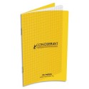 Carnet 11x17, 96 pages petits carreaux piqure papier 90g Couverture polypropylène jaune Oxford