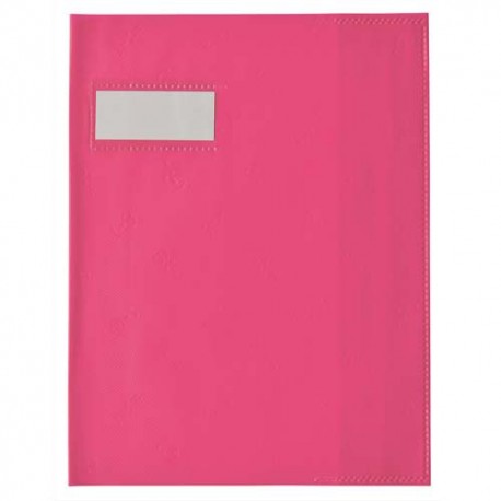 Protège cahier opaque (Grain STYL'SMS) format 24x32 12/100° sans rabat marque-page Rose ELBA