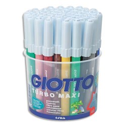 Feutre de coloriage Giotto MaxiTurbo pointe large pot de 48 feutres dessin de couleurs assorties