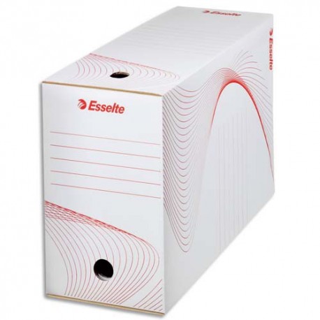 Archivage ESSELTE - Boîte à archives dos de 15 cm en carton ondulé kraft blanc conditionnement par cerclage