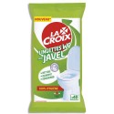 LA CROIX Paquet de 40 lingettes WC avec Javel nettoie, blanchit, désodorise - Dimensions : 27 x 16,2 cm