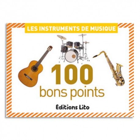 LITO DIFFUSION Boîte de 100 bon points thèmes instruments de musique