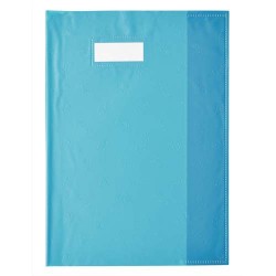 Protège cahier opaque (Grain STYL'SMS) format 24x32 12/100° sans rabat marque-page Bleu Turquoise ELBA