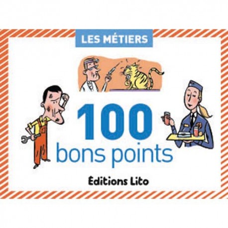 LITO DIFFUSION Boîte de 100 bons points thèmes les métiers avec texte pédagogique format 6,2x8,2cm