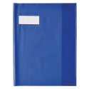 Protège cahier opaque (Grain STYL'SMS) 17x22 12/100° sans rabat marque-page Bleu royal ELBA