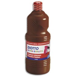 Gouache scolaire Giotto flacon 1 litre liquide couleur marron