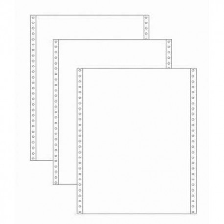 Papier listing ELVE - B/750 paravents listing 240x11 pouces 3 exemplaires blanc 56/53/57gr bande caroll détachable
