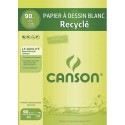 Papier dessin Canson bloc 50 feuilles dessin blanc recyclé format A4 90 grammes