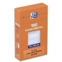 HAMELIN Boîte de 100 fiches bristol 75x125 mm 5x5 blanc 232020 - Blanc