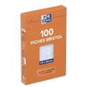 OXFORD Etui distributeur de 100 fiches bristol perforées 210g 12,5x20cm 5x5 blanc - Blanc