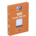 HAMELIN Boîte de 100 fiches bristol 148x210 mm 5x5 blanc 236020 - Blanc
