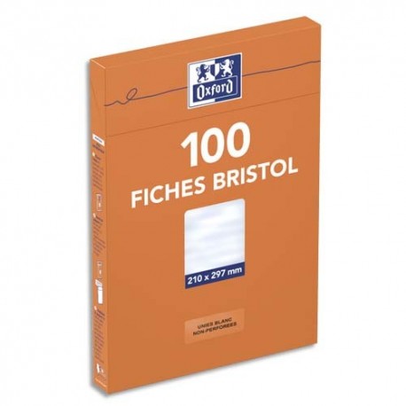 Etui de 100 fiches bristol - blanc quadrille 5x5 non perfore 210x297mm - Fiche  Bristol - Copies - Feuilles