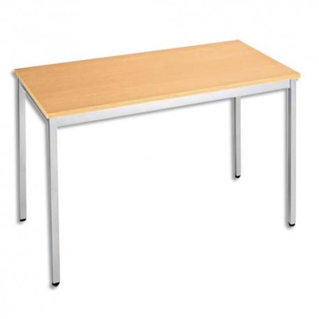SODEMATUB Table universelle et polyvalente hêtre aluminium - Dimensions : L120 x H74 x P60 cm