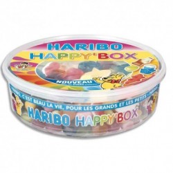 HARIBO Boïte de 600g Happy Box assortiment de bonbons :