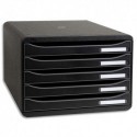EXACOMPTA Module de classement 5 tiroirs BIG BOX. Coloris noir. Dim : L27 x H27,1 x P35,5 cm