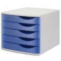JALEMA Module de classement Silky Touch. Dim. L38 x H30,5 x P28 cm - Bleu translucide