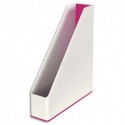 LEITZ Porte-revues Dual blanc/rose métallisé - Dimensions : H31,8 x P27,2 cm. Dos 7,3 cm