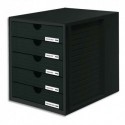 HAN Module de classement Systembox, 5 tiroirs, en polystyrène, coloris noir. Dim. L27,5 x H32 x P33 cm.