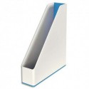 LEITZ Porte-revues Dual blanc/bleu métallisé - Dimensions : H31,8 x P27,2 cm. Dos 7,3 cm