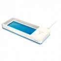 LEITZ Plumier Dual avec technologie recharge sans fil QI, bleu métallisé - Dim : L26,6 x H2,8 x P10,1 cm.