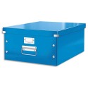Boîte de rangement LEITZ CLICK&STORE L-Box. Format A3 - Dimensions : L36,9xH20xP48,2cm. Coloris bleu.