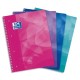 OXFORD Cahier spirale LAGOON A4+ 160 pages 90g  petits carreraux. Couverture polypro assorties