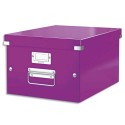 Boîte de rangement LEITZ CLICK&STORE S-Box. Format A5 - Dimensions : L216xH160xP282mm. Coloris violet.